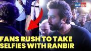 Ranbir Kapoor rushes to help fans who tripped while trying to take selfies with him